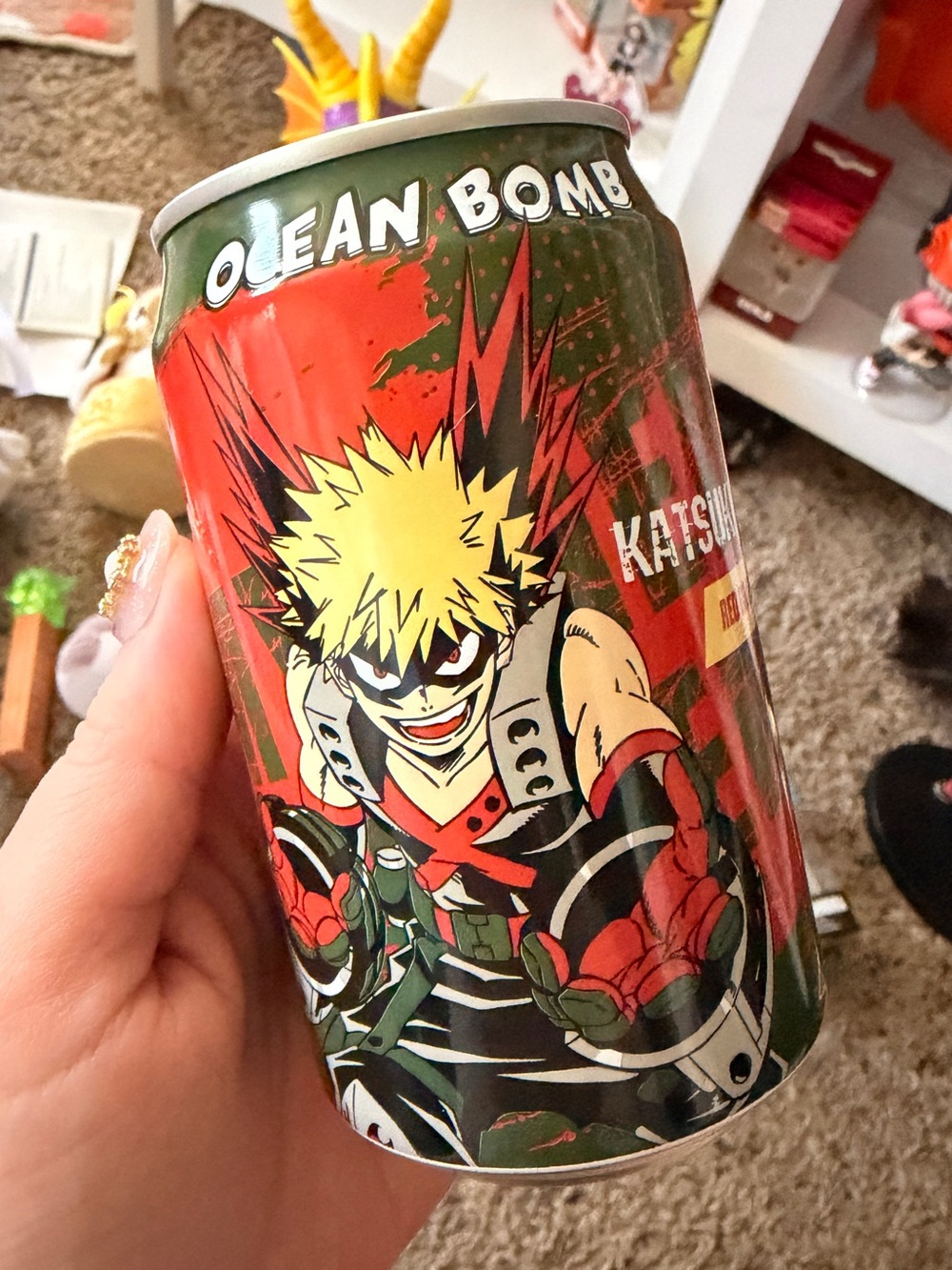 My Hero Academia Katsuki Bakugo ocean bomb drink red grape collectable drink